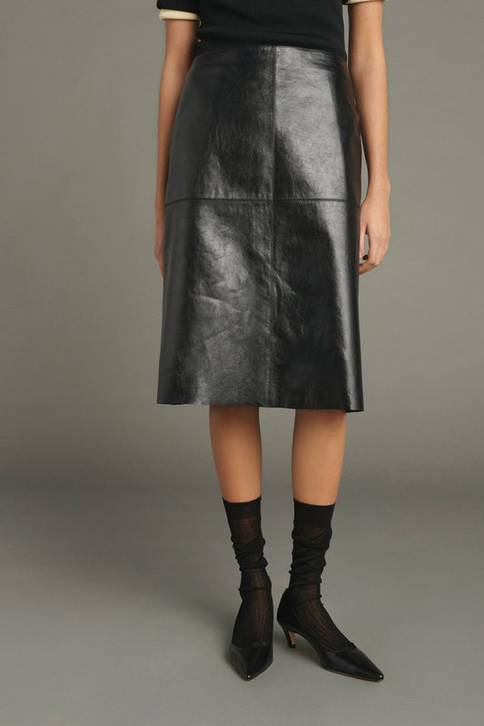 Rock Gwen - Schwarz - Leder - Damen