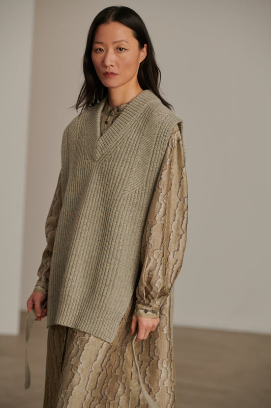 Costa Pullover - Marl Grey - Wool - Women