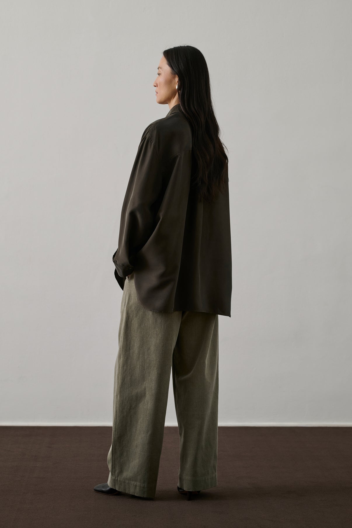 Chemise Francesca - Kaki Foncé - Soie - Femme vue 3