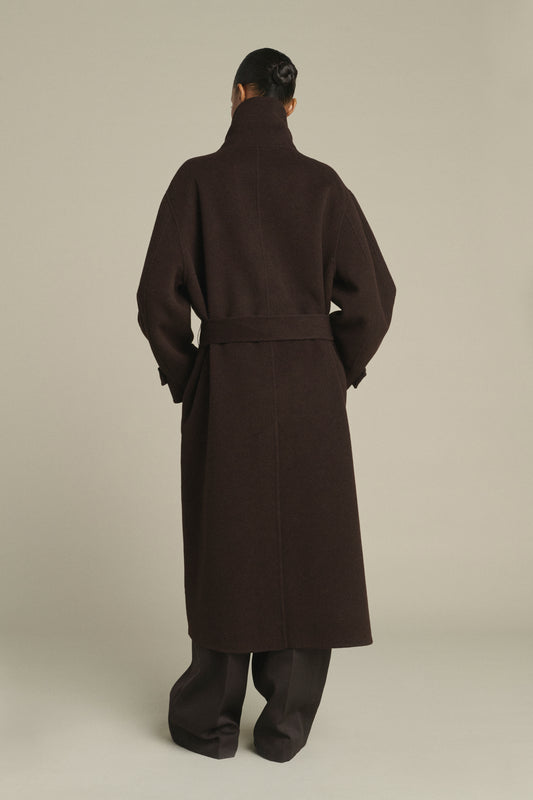 James coat - Dark Brown - Wool - Women