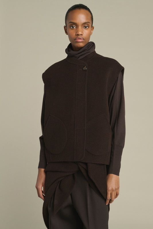 Jacke Adeline – Dunkelbraun – Wolle – Damen