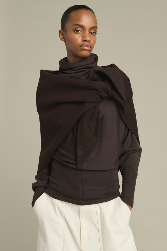 Cape Jamelia – Dunkelbraun – Wolle – Damen