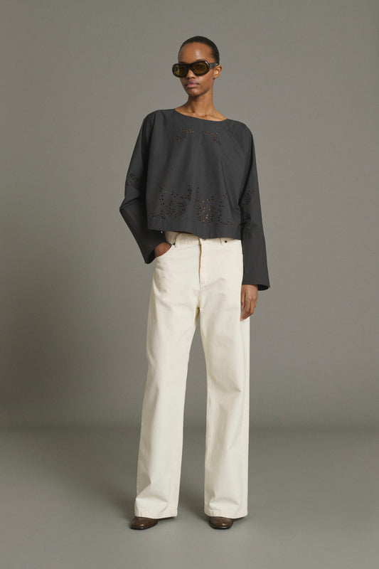 Bluse Hansel - Anthrazitgrau - Baumwolle - Damen