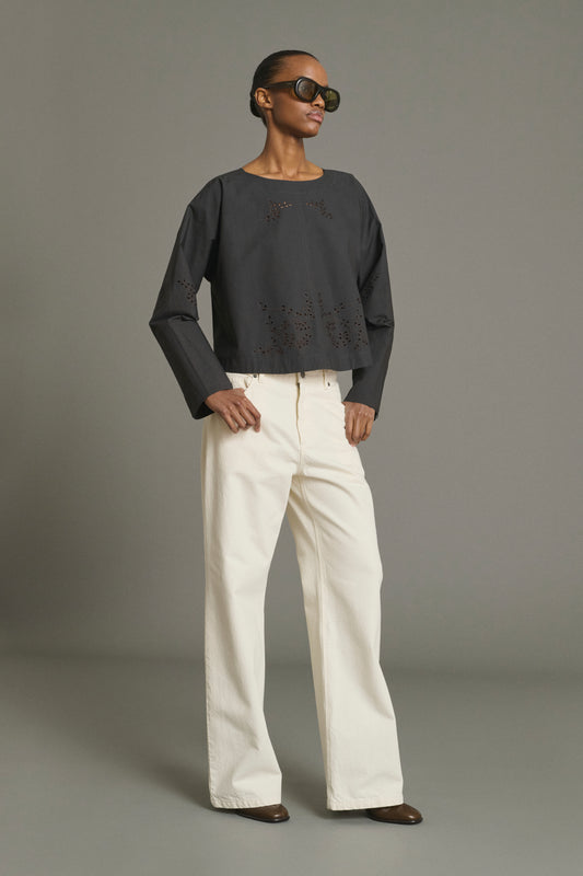 Bluse Hansel - Anthrazitgrau - Baumwolle - Damen