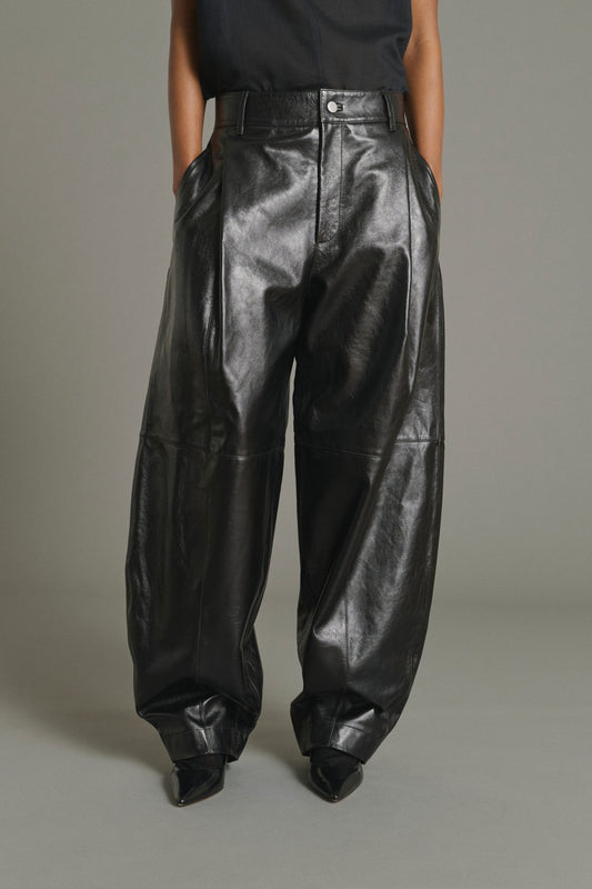 Hose Julien - Schwarz - Leder - Damen