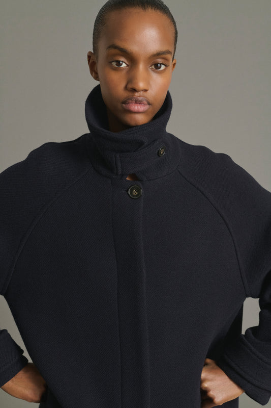 Berlin coat - Navy - Wool - Women