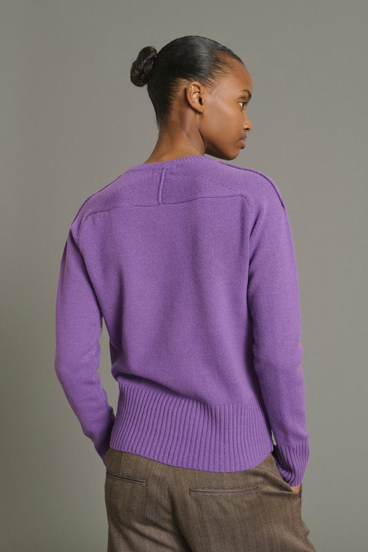 Pullover Jamie – Violett – Merinowolle – Damen