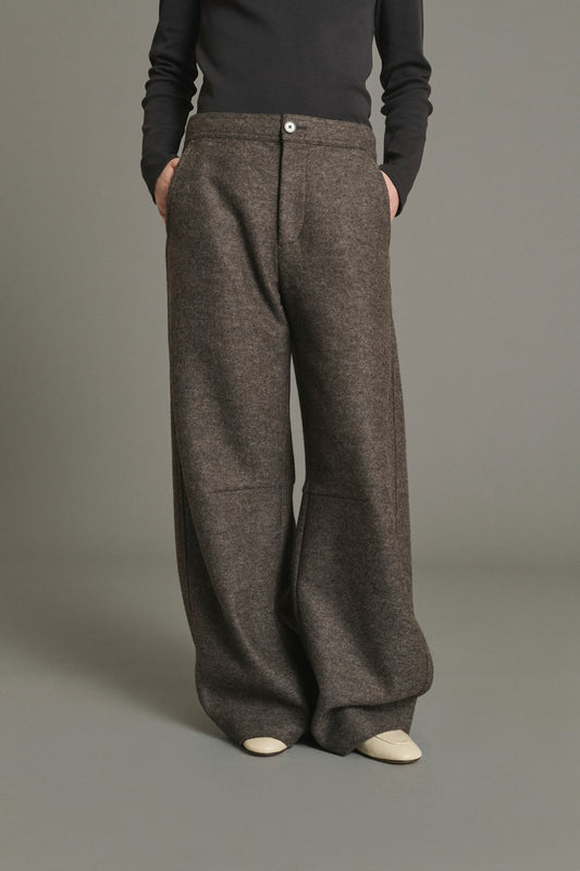 Hose Gibson - Taupe Meliert - Wolle - Damen