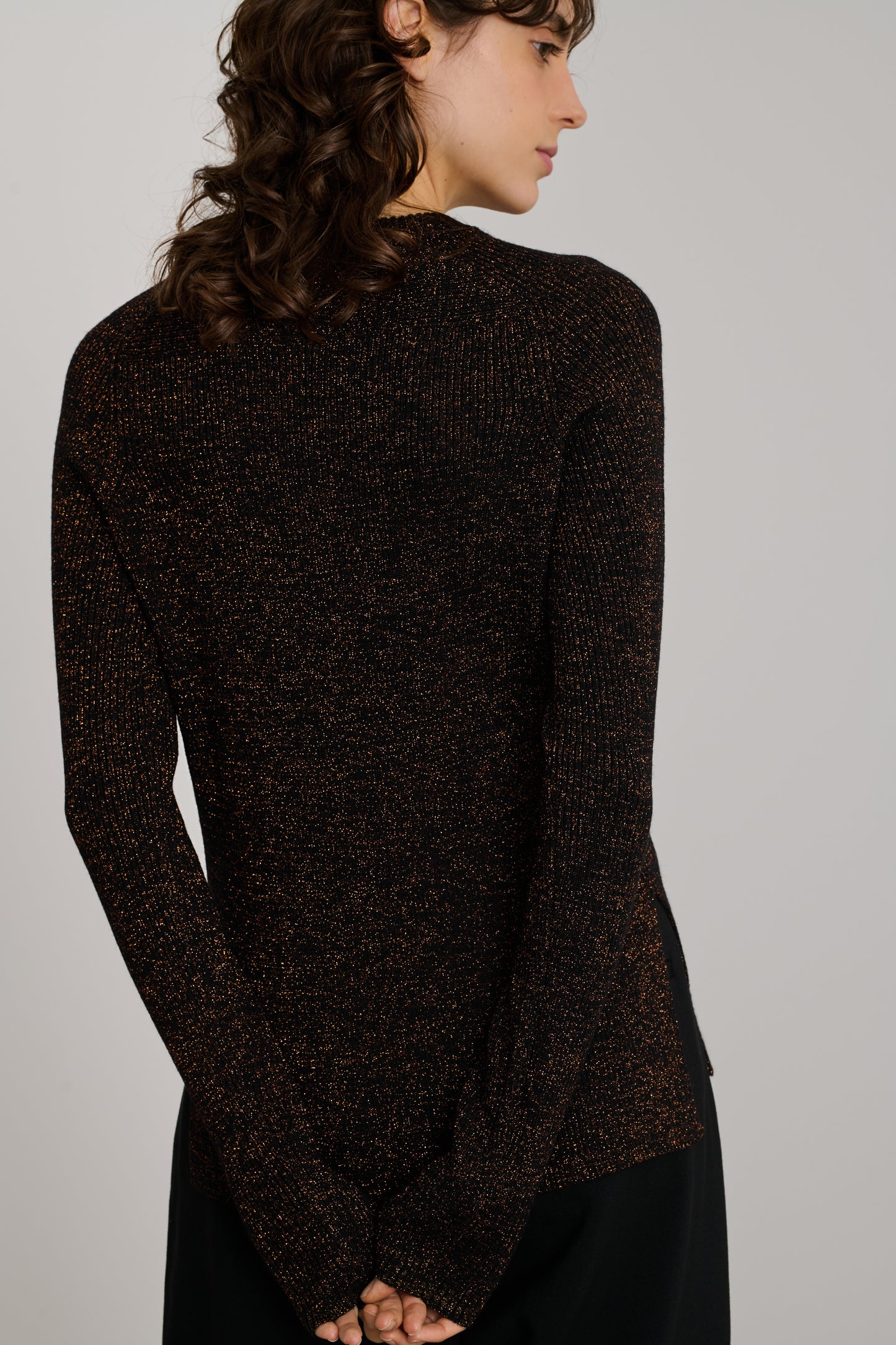 Pullover Verona - Schwarz/Karamell - Damen