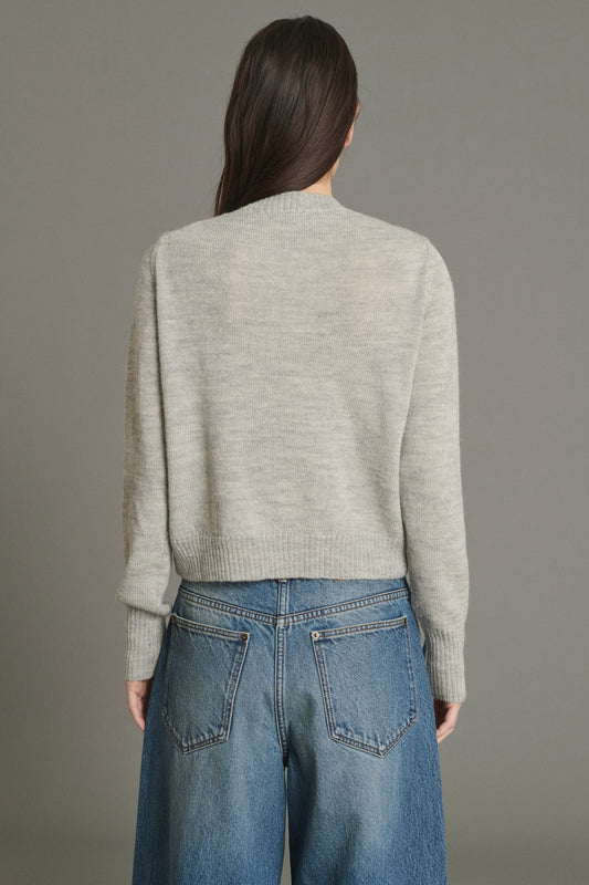 Griffith Cardigan - Light Grey Marl - Wool - Women