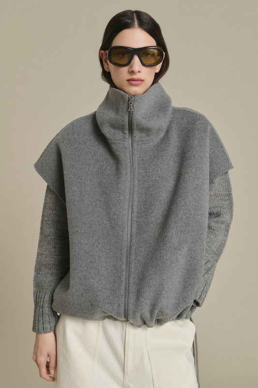 Jacke Juno – Hellgrau – Wolle – Damen