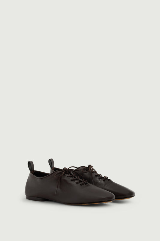 Derbies Orso - Warmes Braun - Leder - Damen
