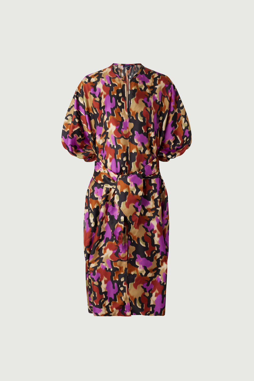 Kleid Alger - Haselnuss/Fuchsia - Seide - Damen