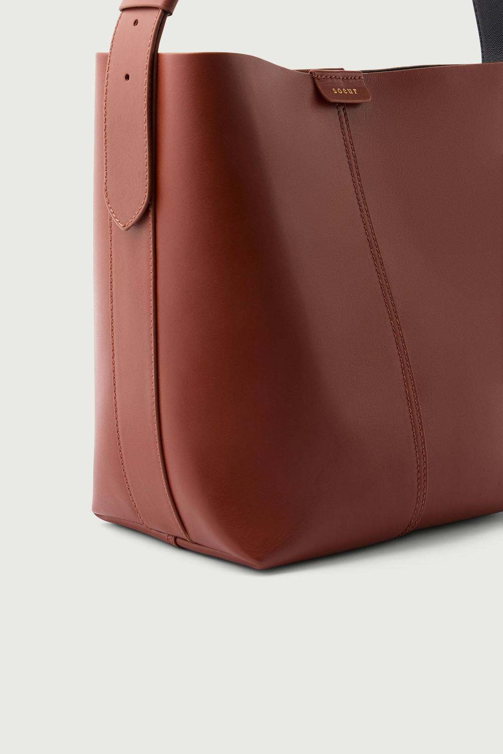 Sac Saudade Mini - Acajou/Noir - Cuir - Femme vue 4