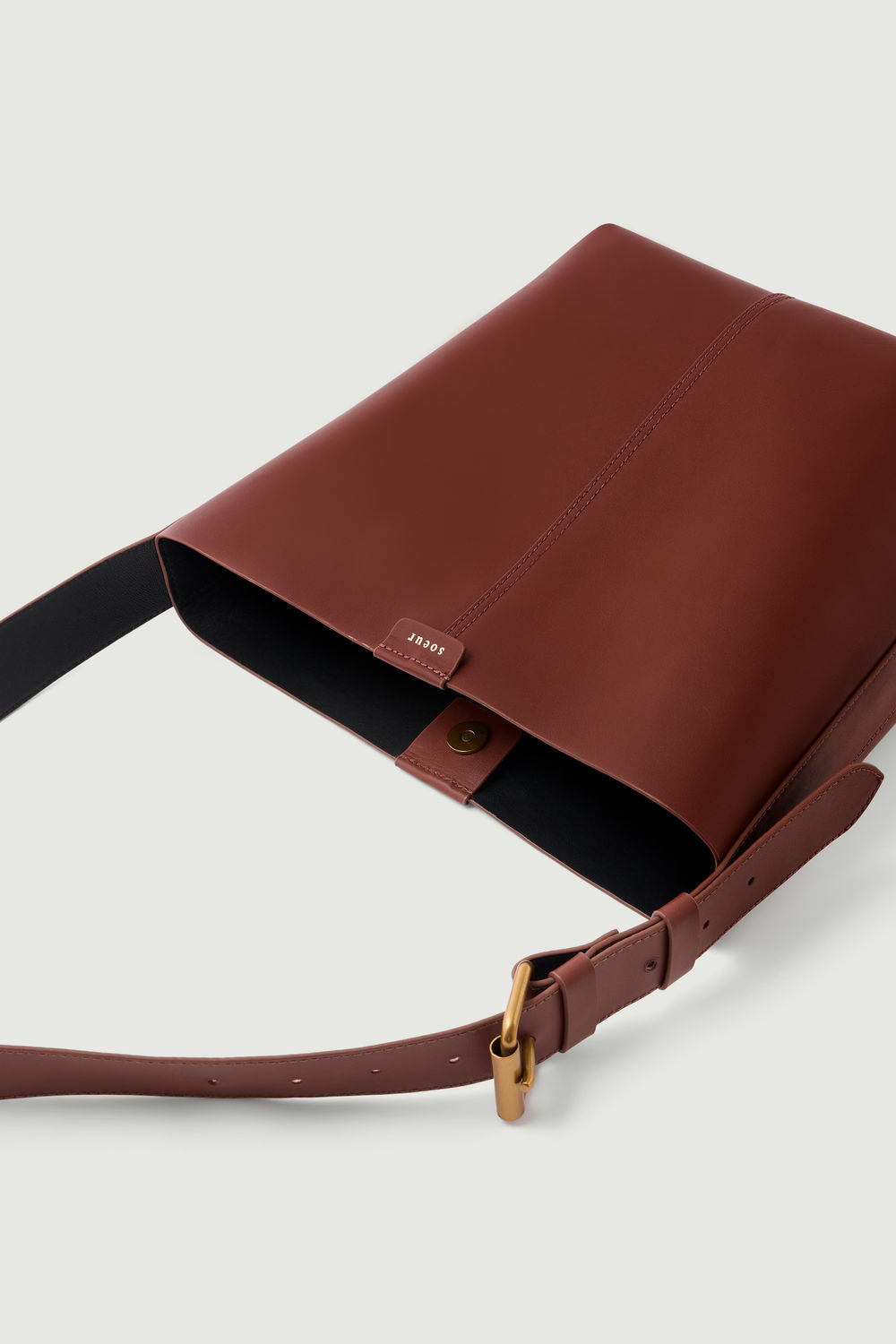 Sac Saudade Mini - Acajou/Noir - Cuir - Femme vue 5