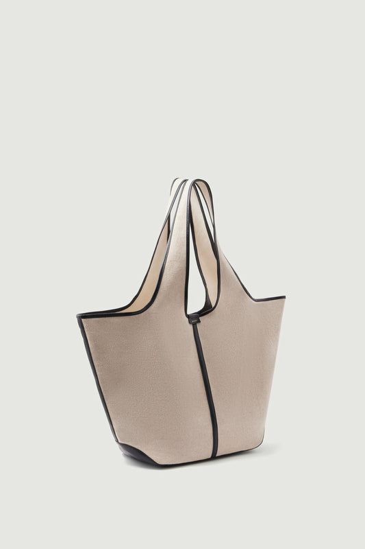 Cabas Douce - Écru/Schwarz - Leder - Damen