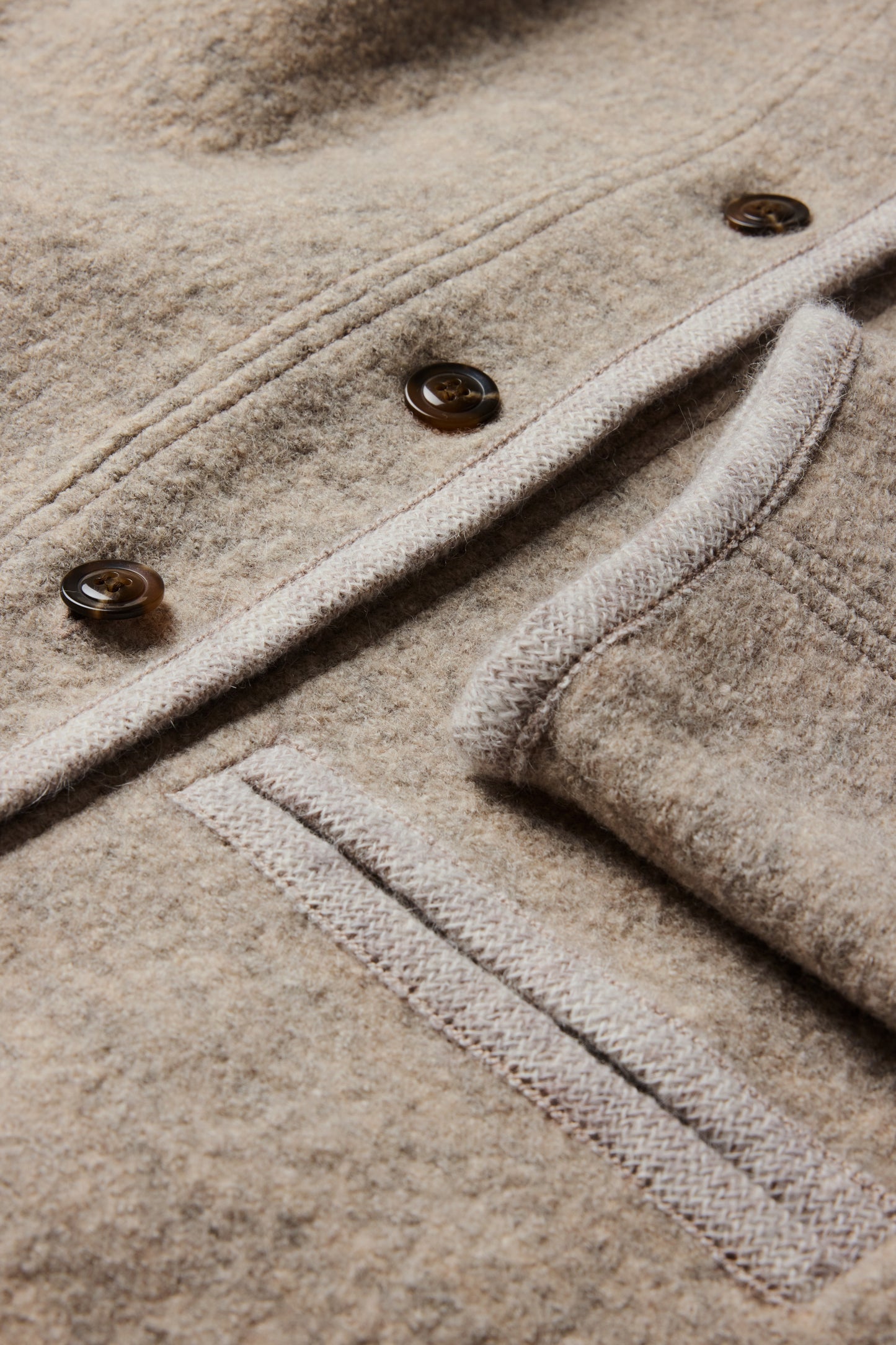 Jacke Olympe – Beige/Grau – Wolle – Damen