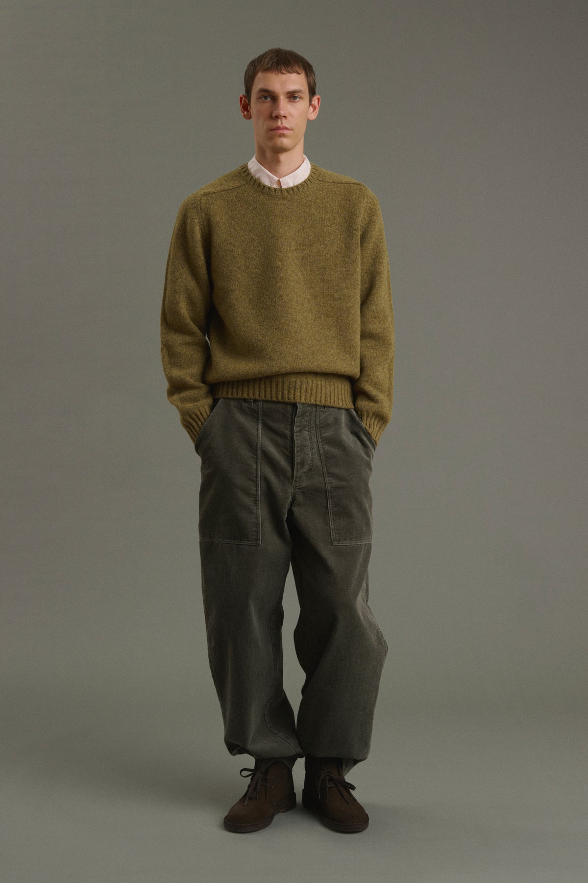 Hose Kurtis - Graugrün - Baumwolle - Herren vue 1