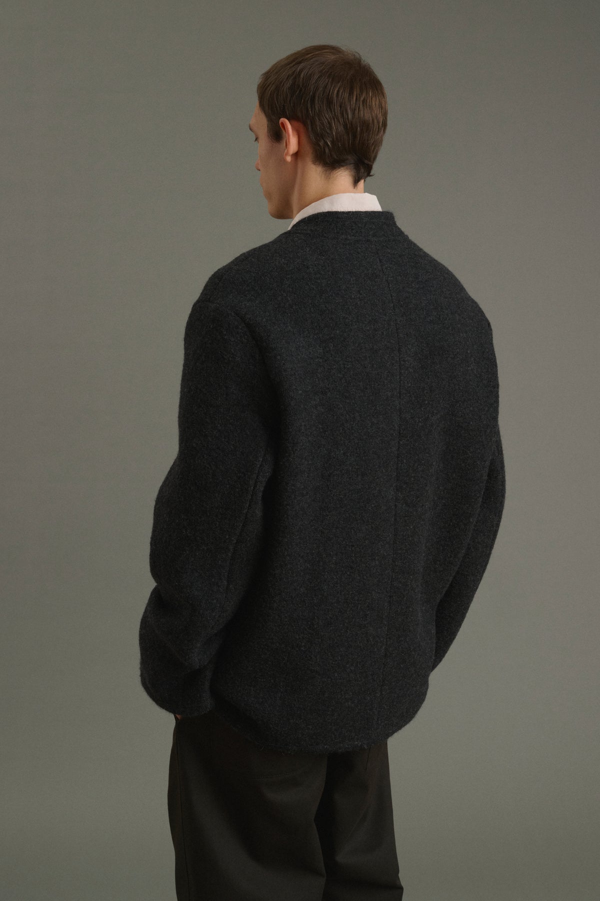 Jacke Aliocha - Anthrazitgrau - Wolle - Herren vue 2