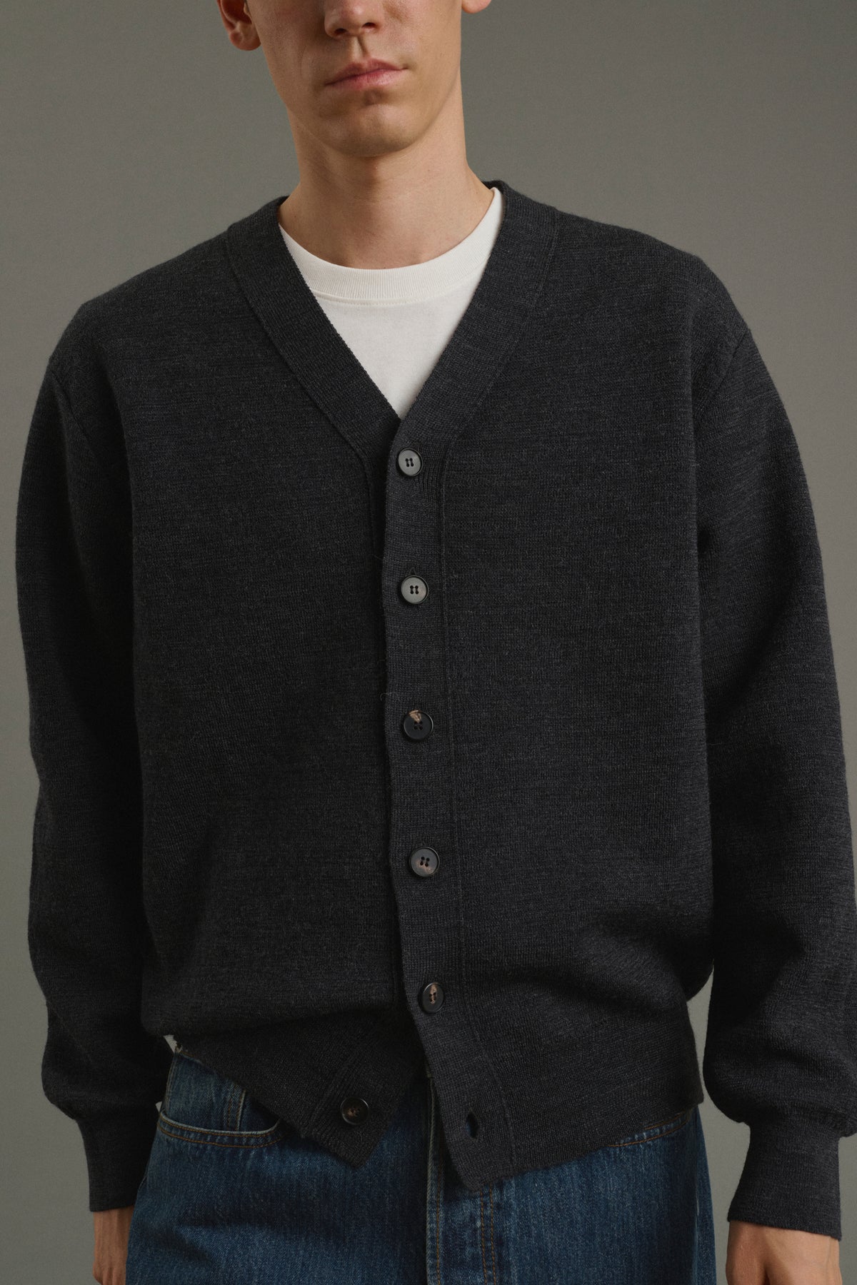 Cardigan Romeo - Anthrazitgrau - Wolle - Herren vue 6
