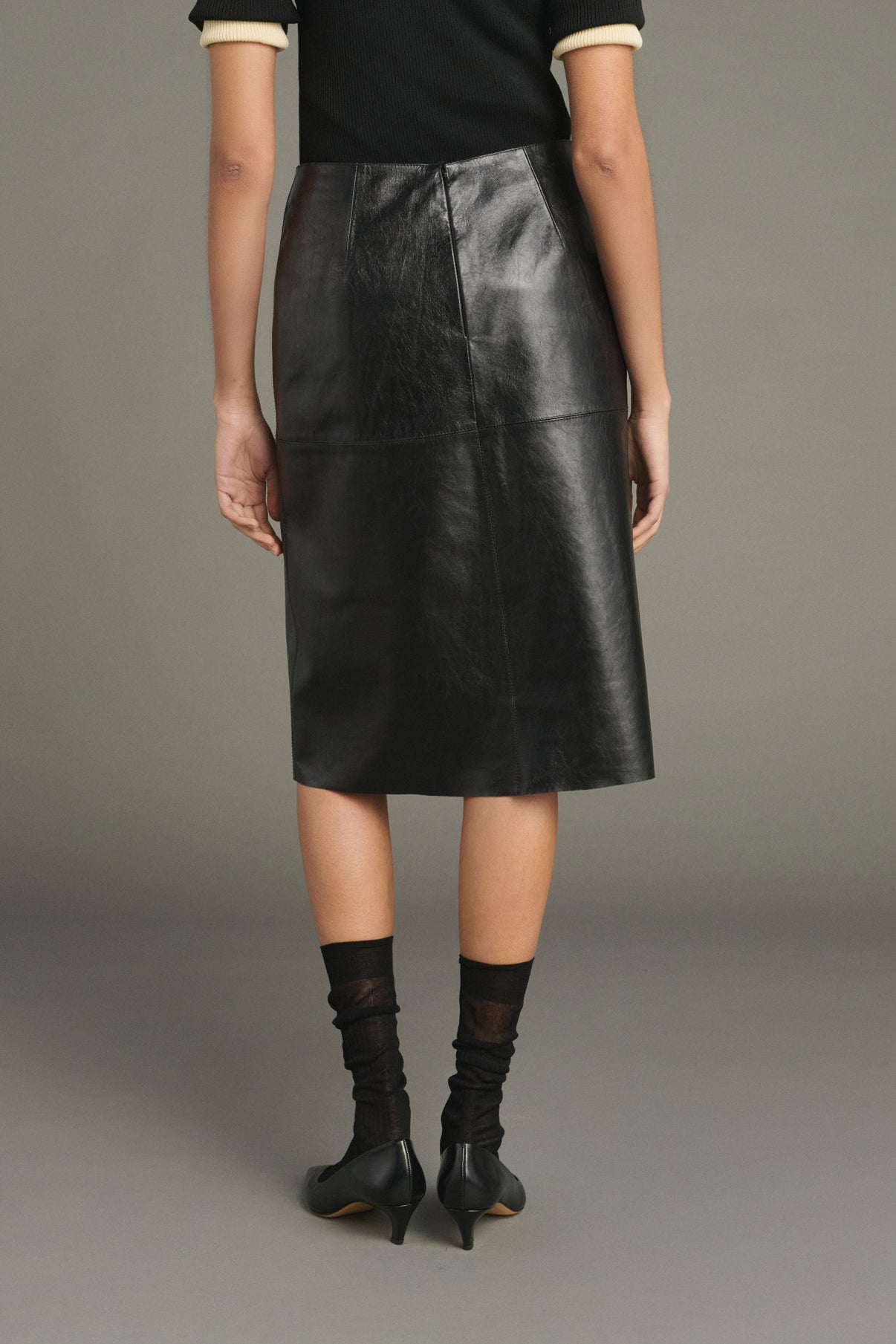 Gwen skirt - Black - Leather - Women vue 4