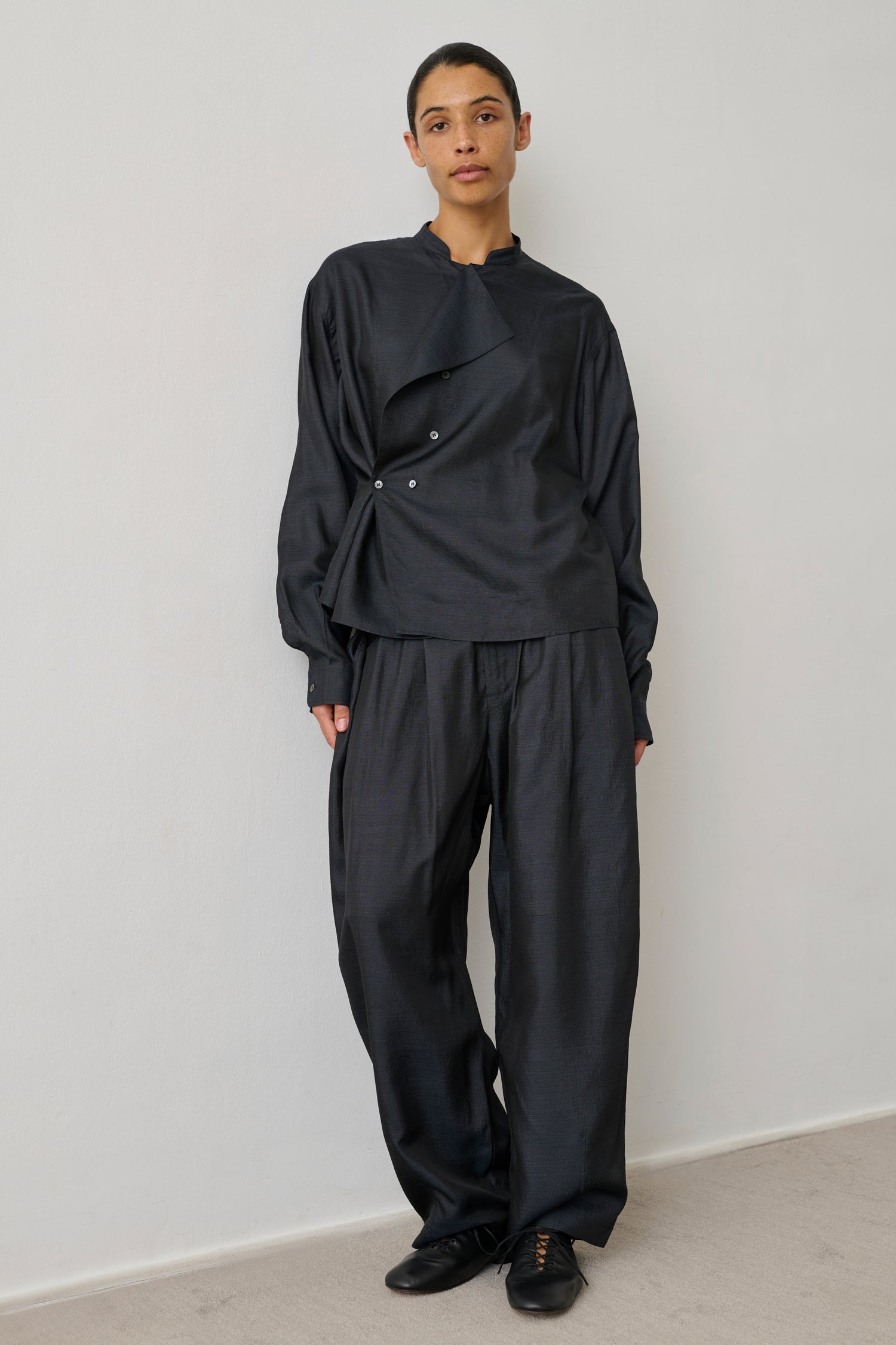 Bluse Hampton - Schwarz - Seide - Damen