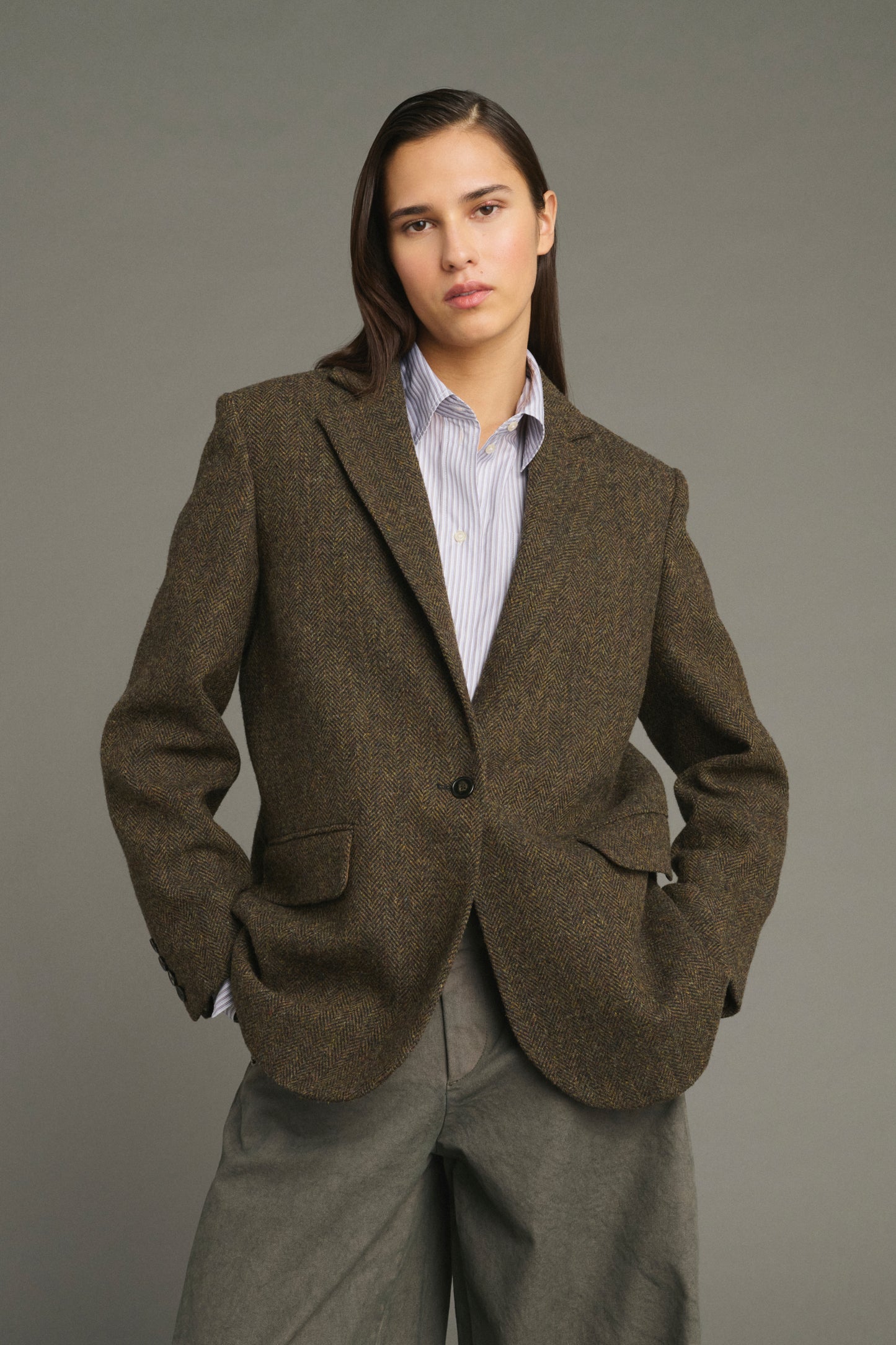 Jacke Sevres – Braun/Navy – Wolle – Damen