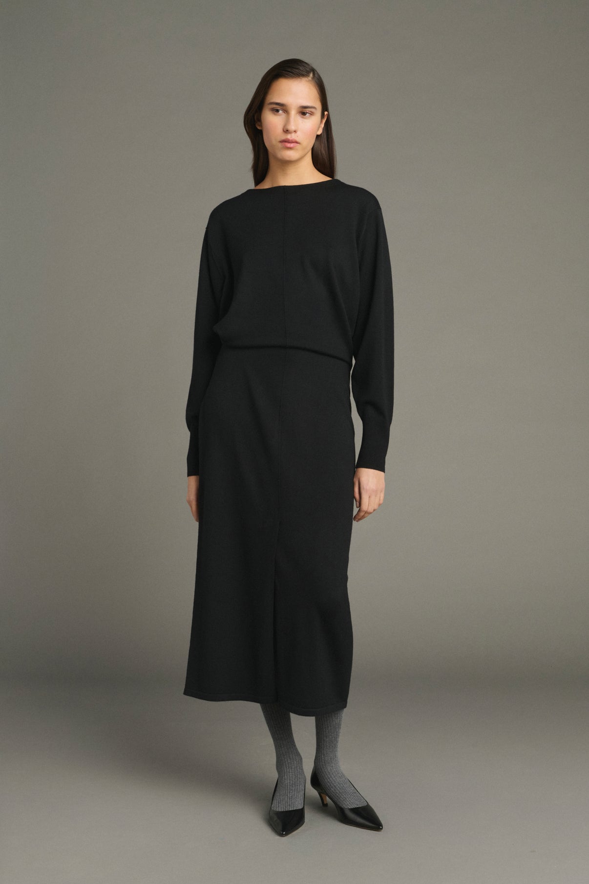 Kleid Kathleen - Schwarz - Merinowolle - Damen vue 1