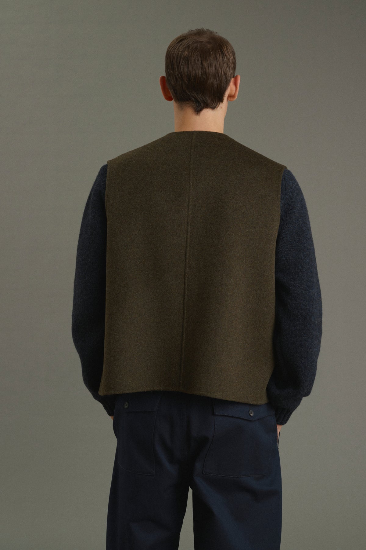 Jacke Romain - Meliertes Khaki - Doppelseitiger Stoff - Herren