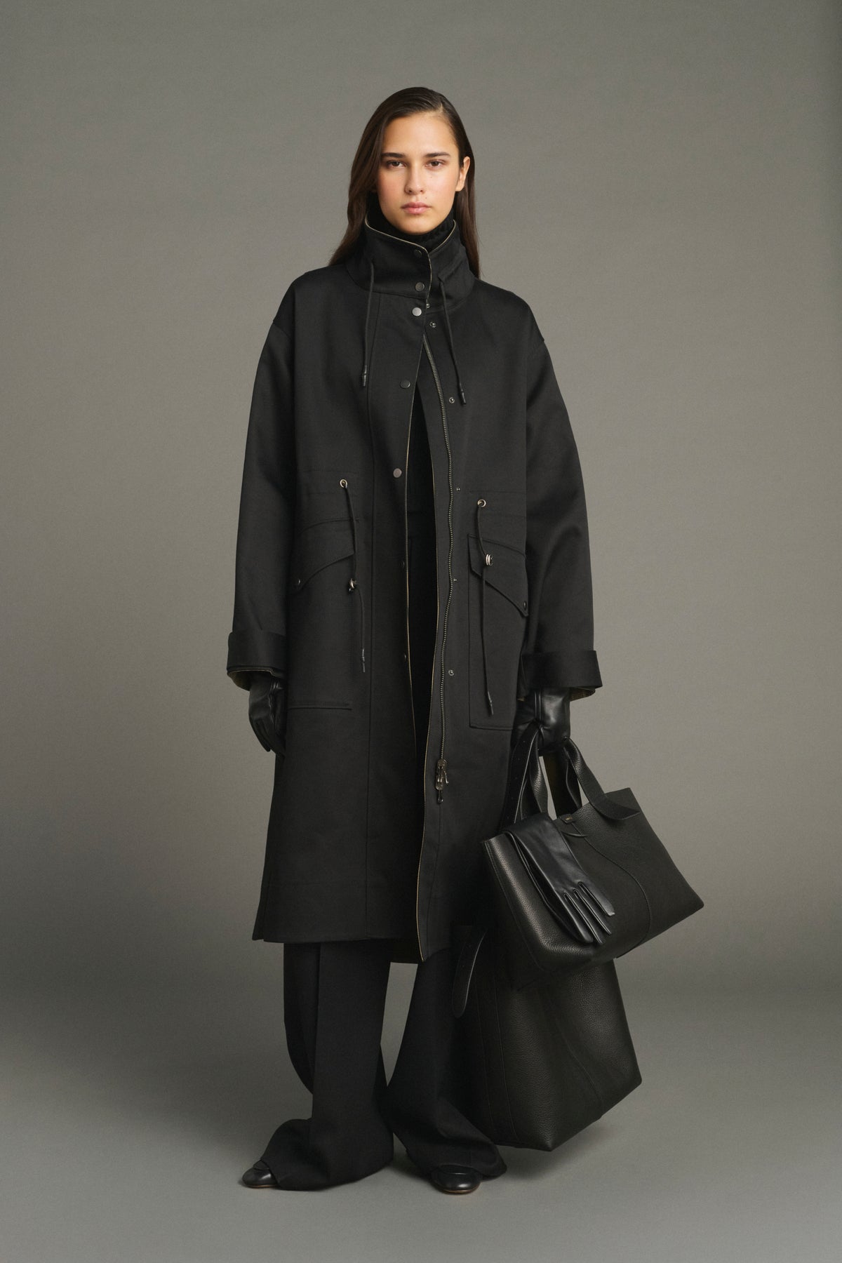 Tasche Suave - Schwarz Cuir Grainé Baguette - Soeur