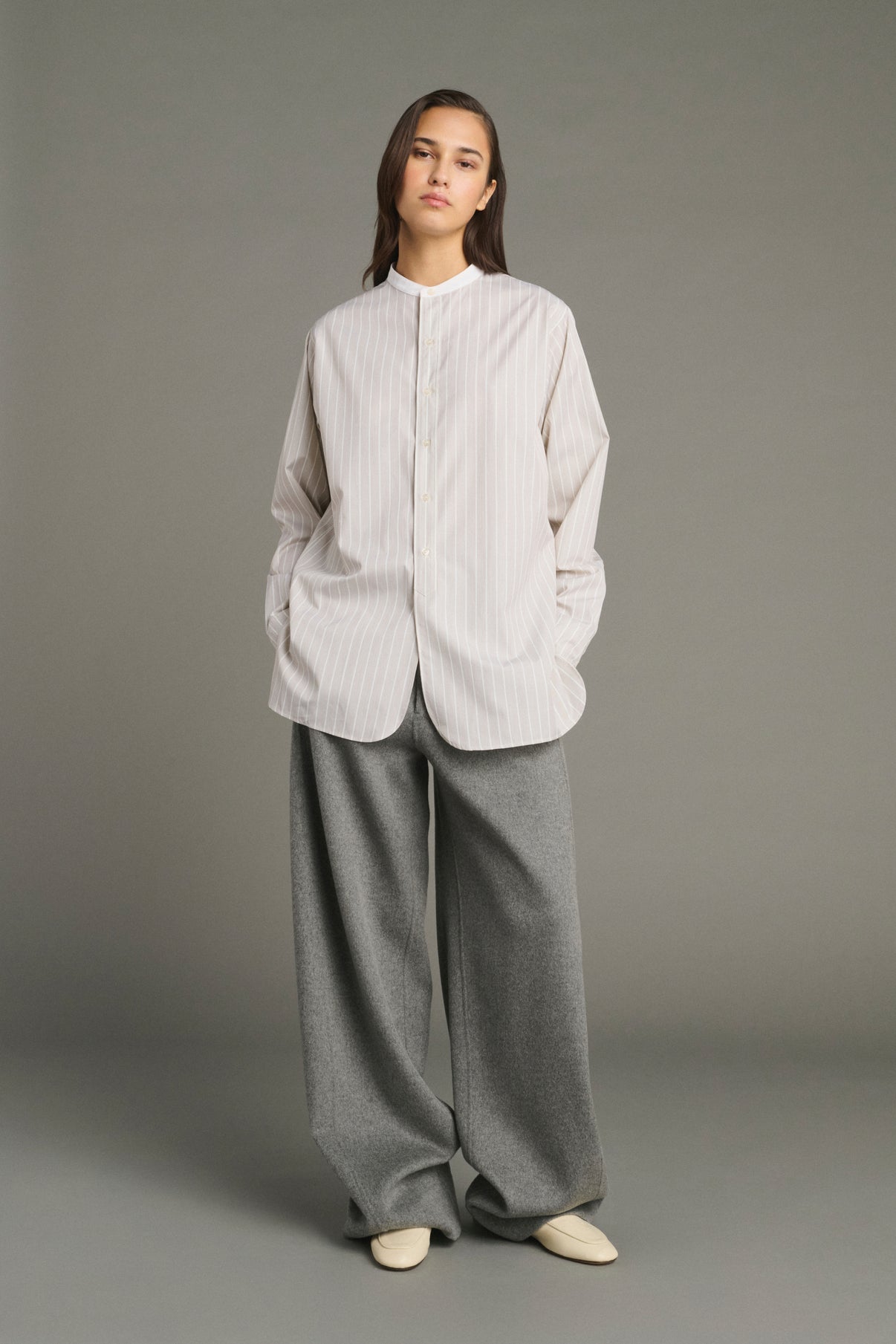 Trousers Horatio - Light Grey - Wool - Women vue 1