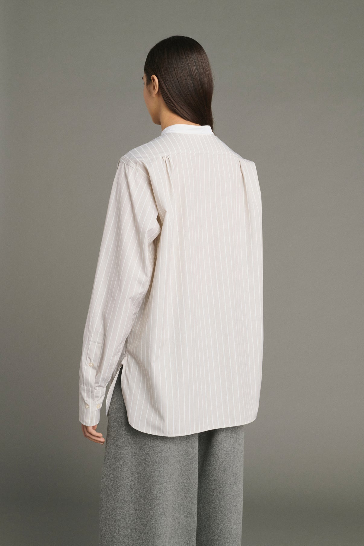 Lucile shirt - Hazelnut/Ecru - Cotton - Women vue 2