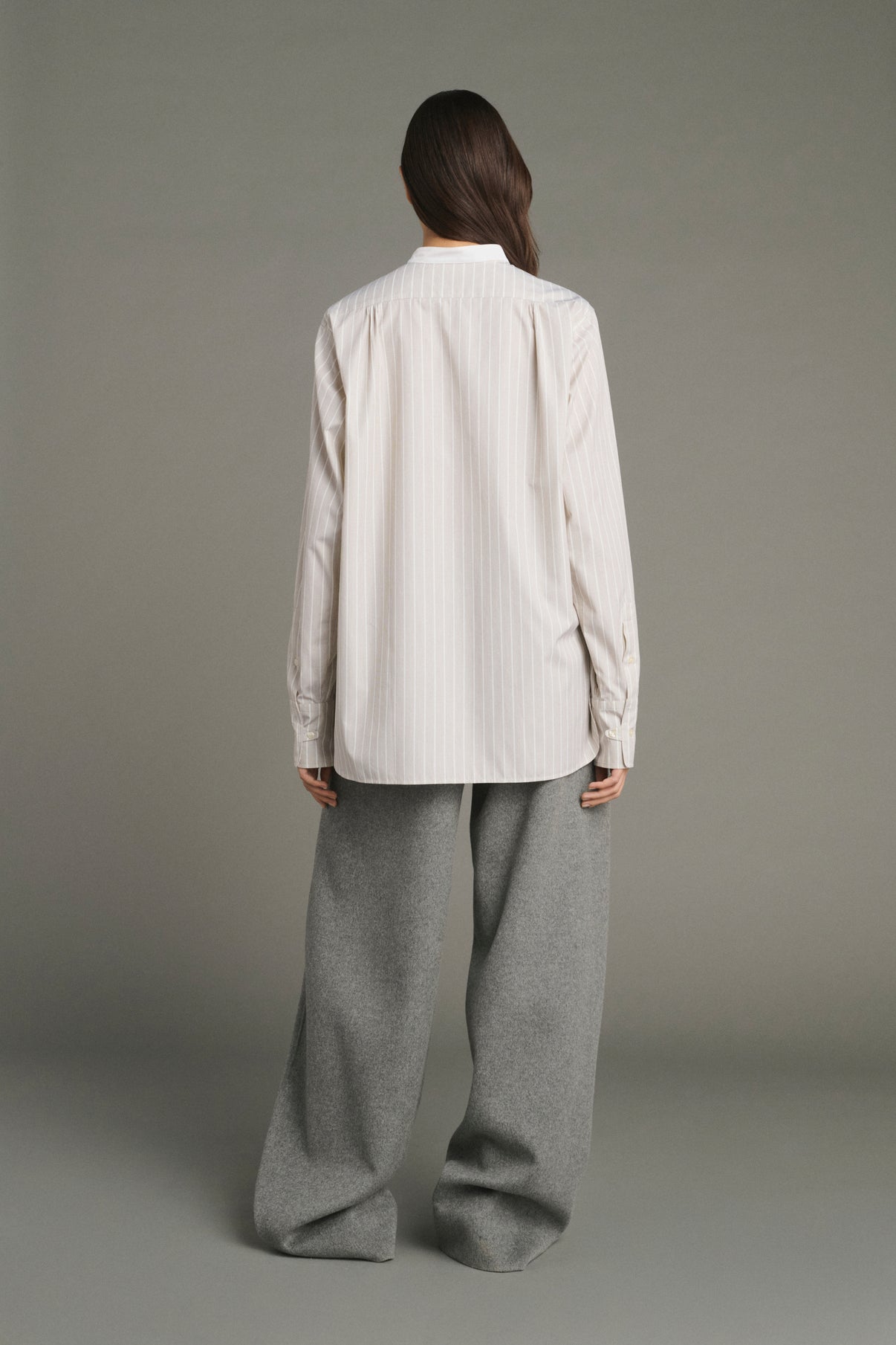 Lucile shirt - Hazelnut/Ecru - Cotton - Women vue 4