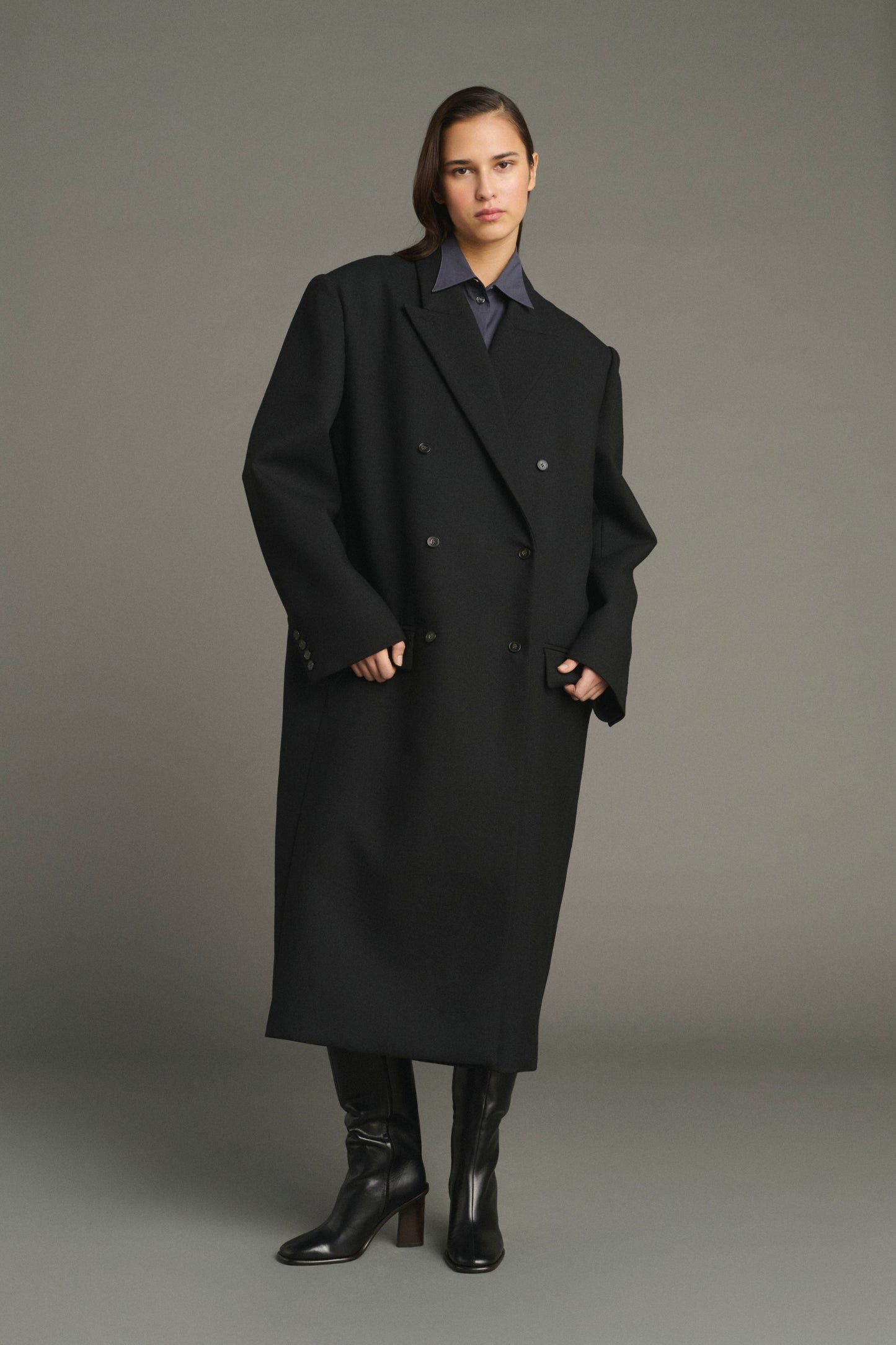 Jim Coat - Black - Wool - Women