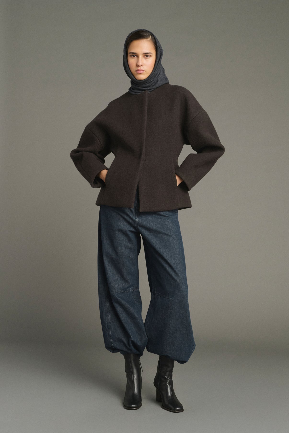 Jacke France – Ebenholzgrün – Baumwolle – Damen vue 1