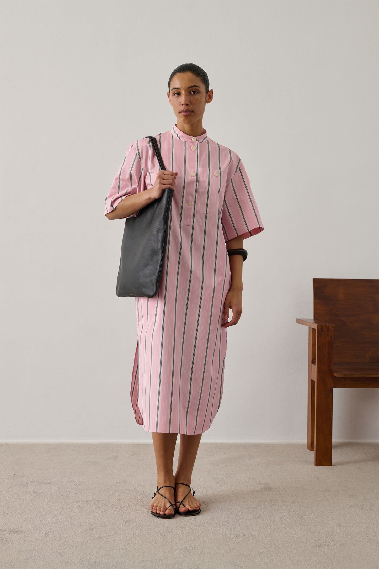 Kleid Ilya - Rose/Grau - Baumwolle - Damen
