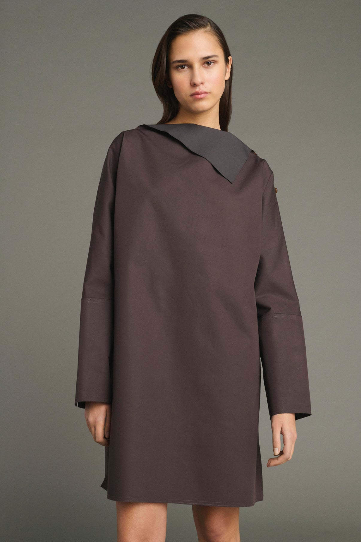 Kleid Liris – Feige/Dunkelbraun – Baumwolle – Damen vue 3