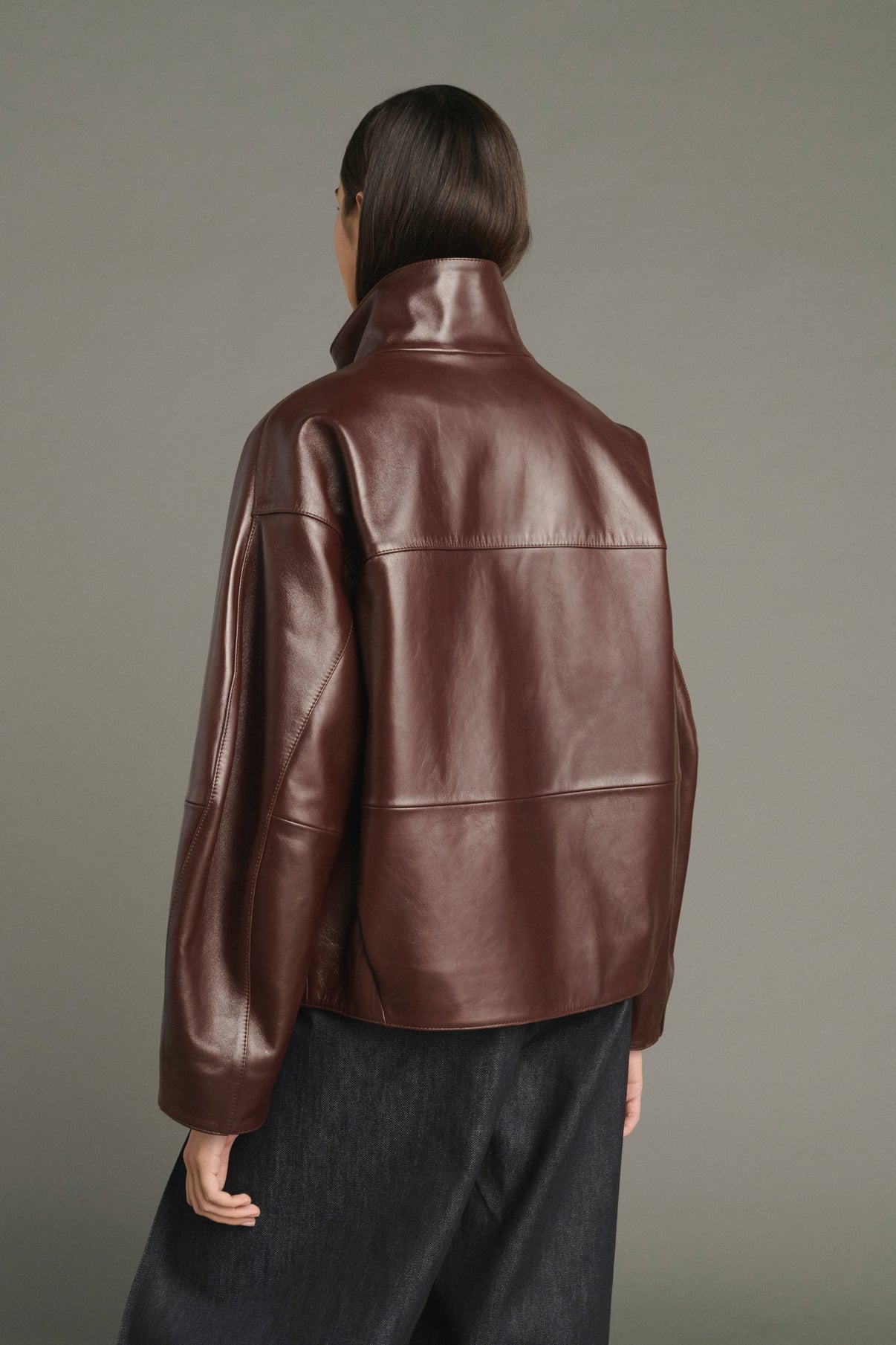 Gamma Jacket - Bordeaux - Leather - Women vue 4