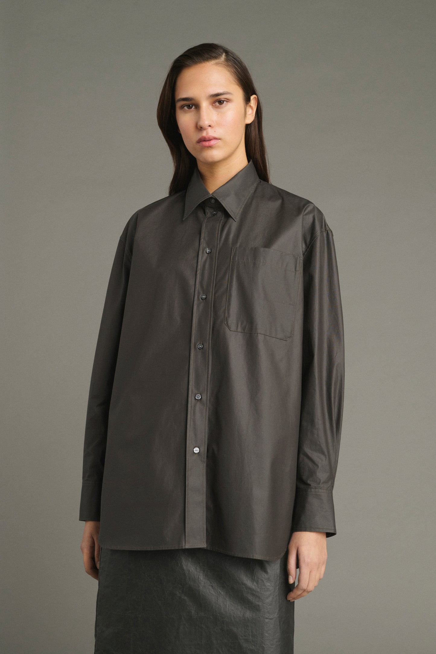 Hemd Carlotta – Dunkelbraun – Baumwolle – Damen