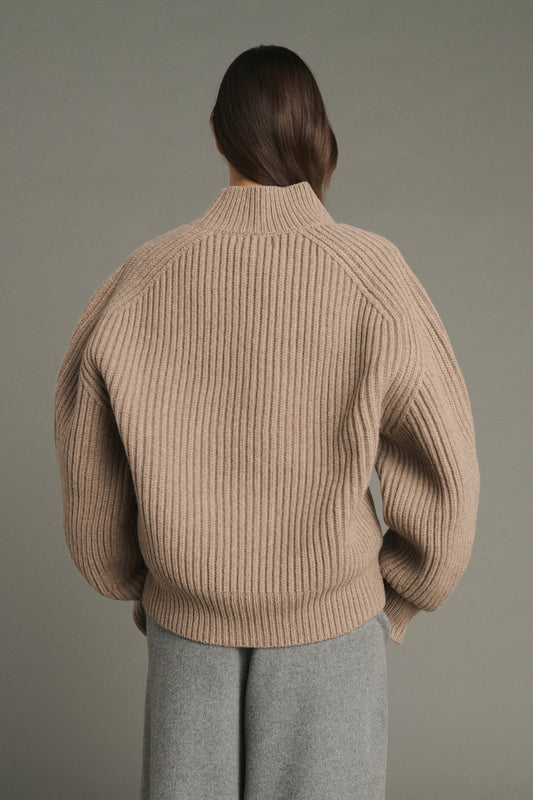 Pullover Flamand – Beige Chiné – Merinowolle – Damen