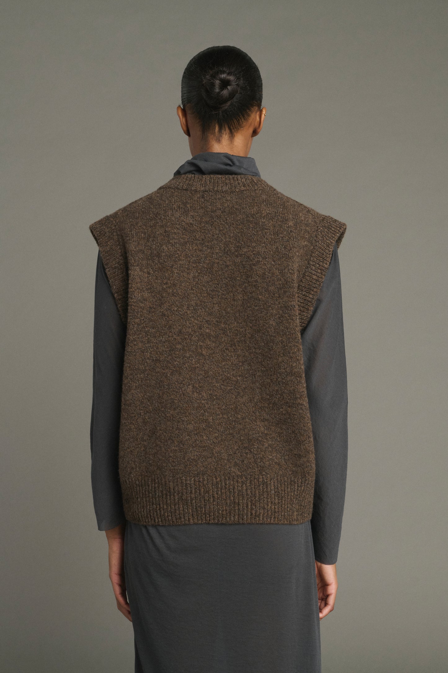 Pullover Karl – Braun Meliert – Merinowolle – Damen