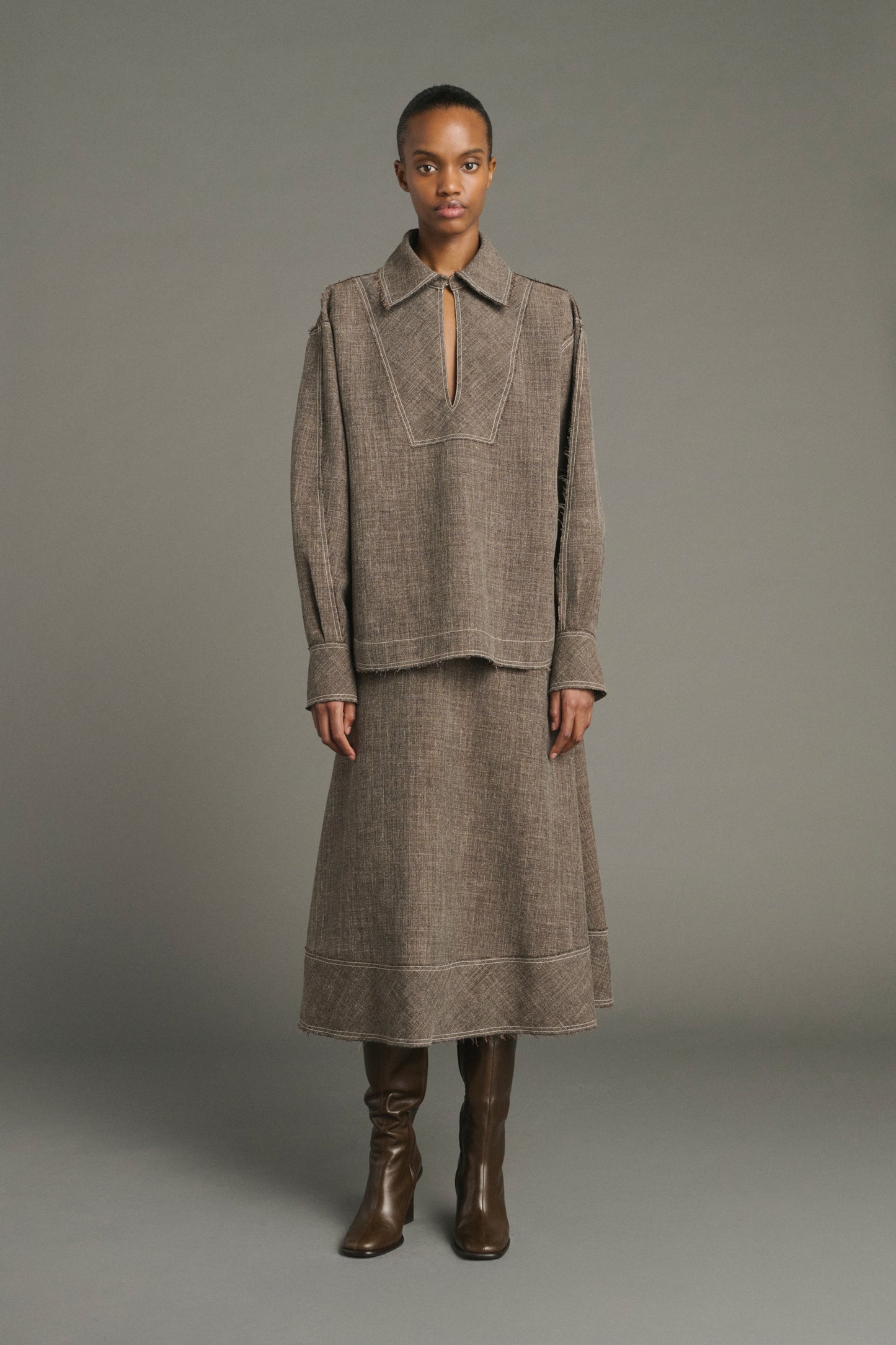 Bluse Jana - Braun Chiné - Damen