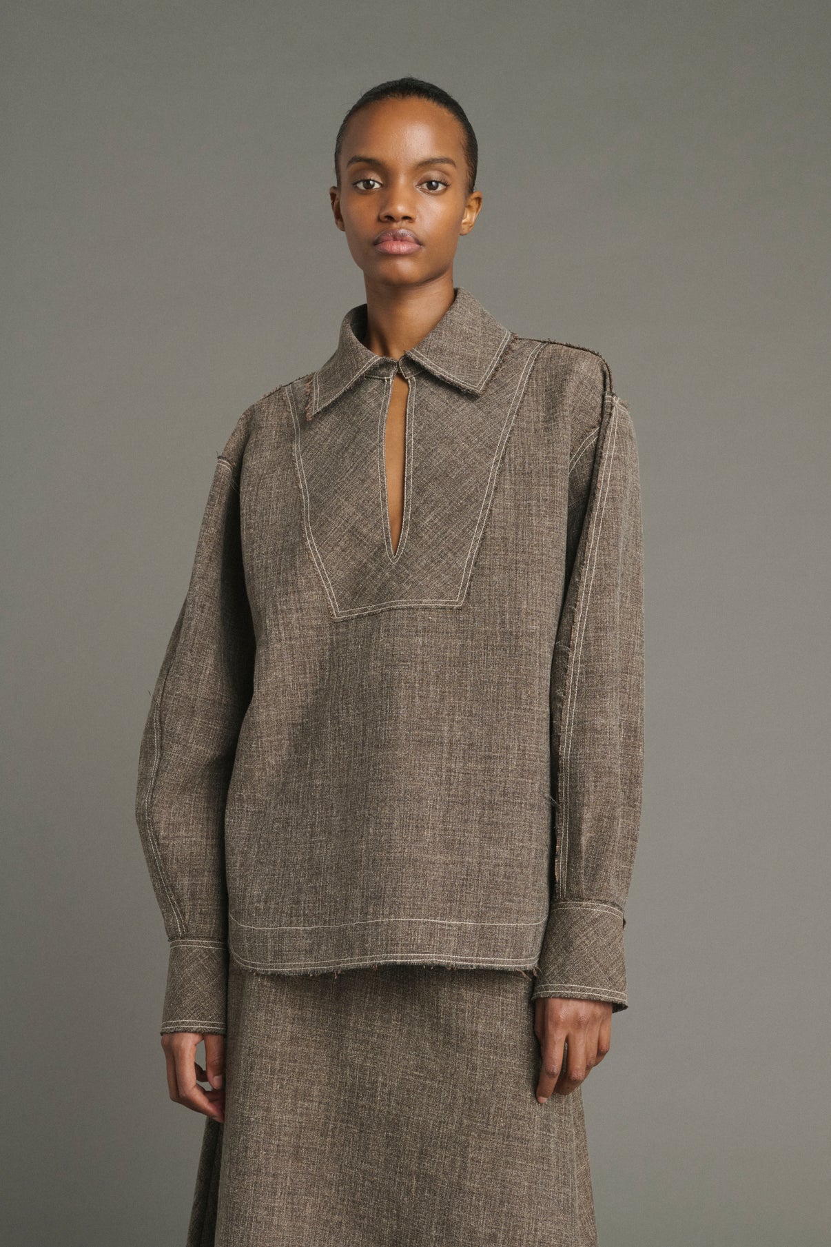 Bluse Jana - Braun Chiné - Damen vue 1