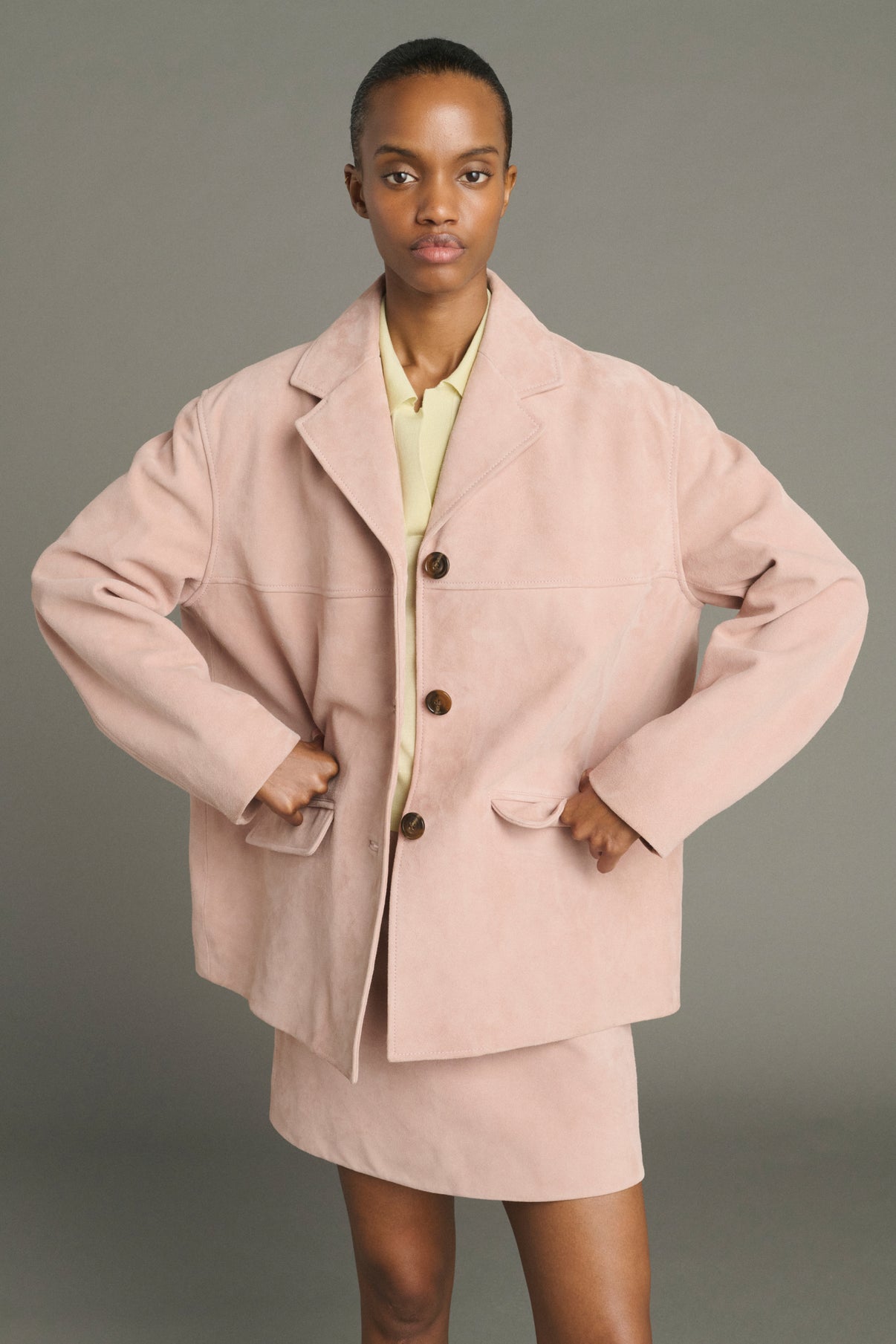 Jacke Lorenzo - Altrosa - Leder - Damen vue 1