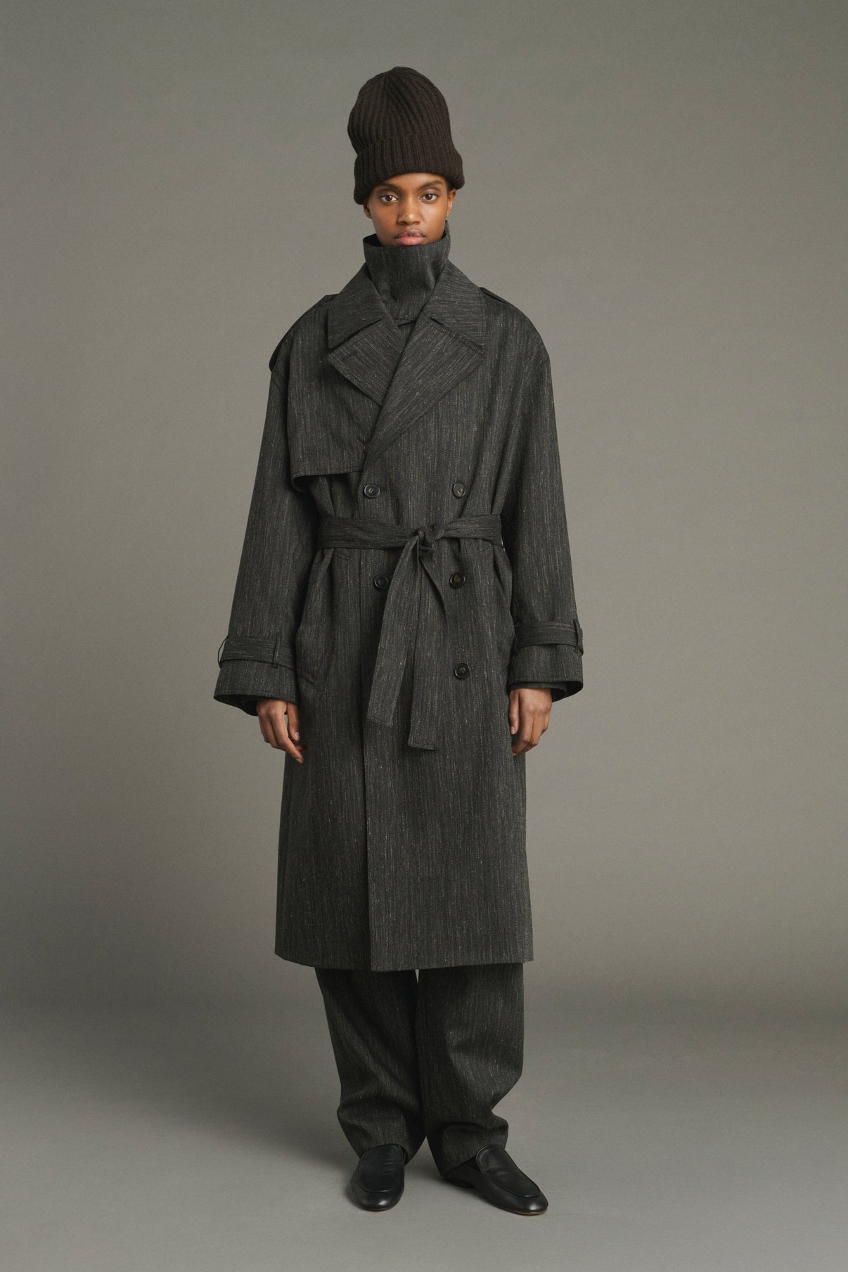 Trench Jourdain – Anthrazitgrau – Wolle – Damen vue 1