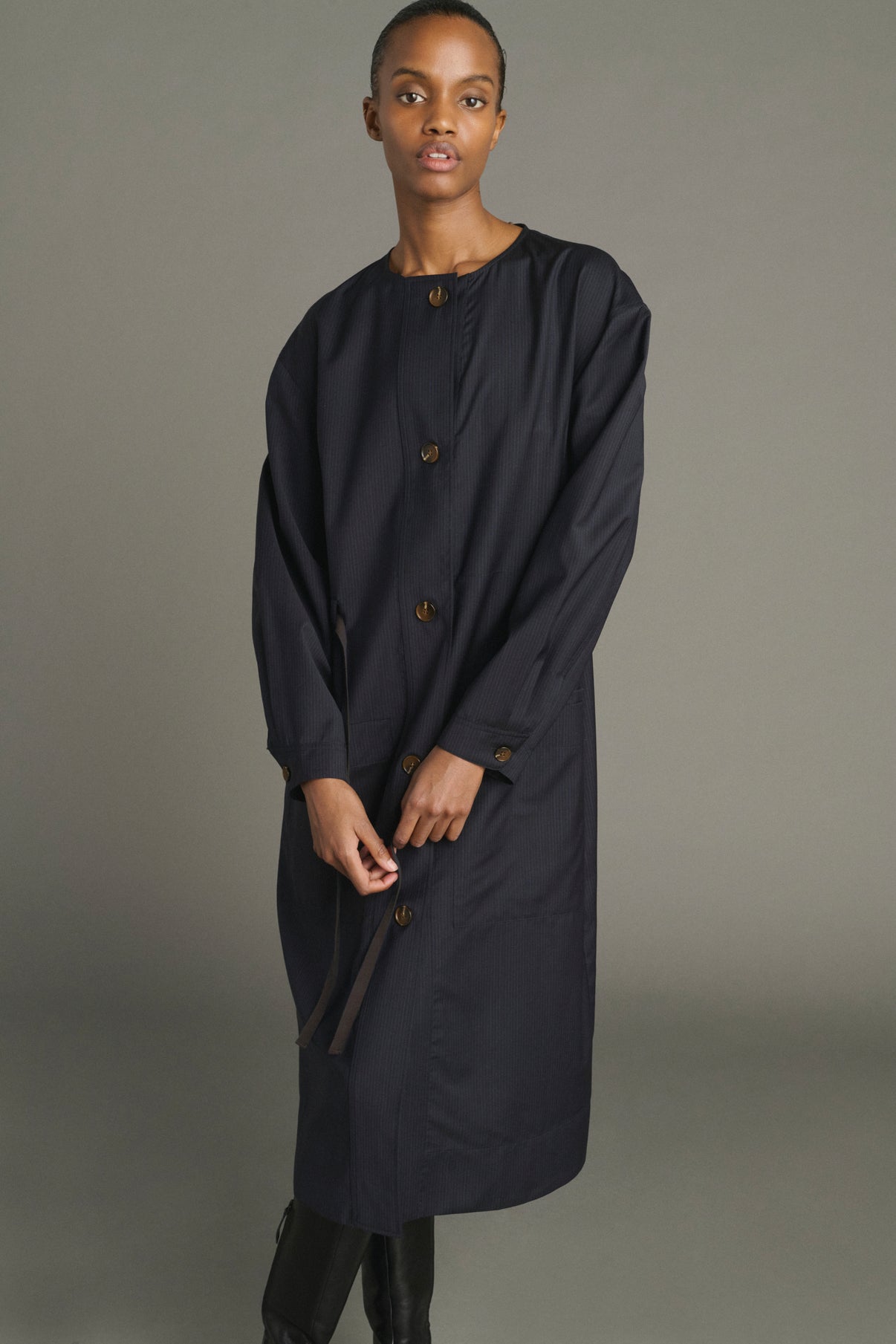 Kleid Helie – Blau/Navy – Wolle – Damen vue 4