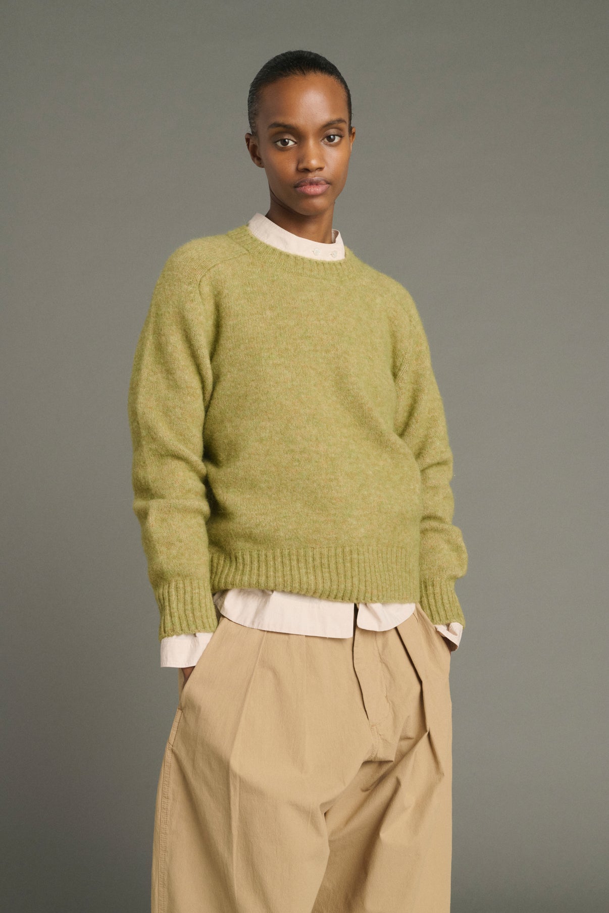 Pullover Envie - Salbeigrün - Wolle - Damen vue 1