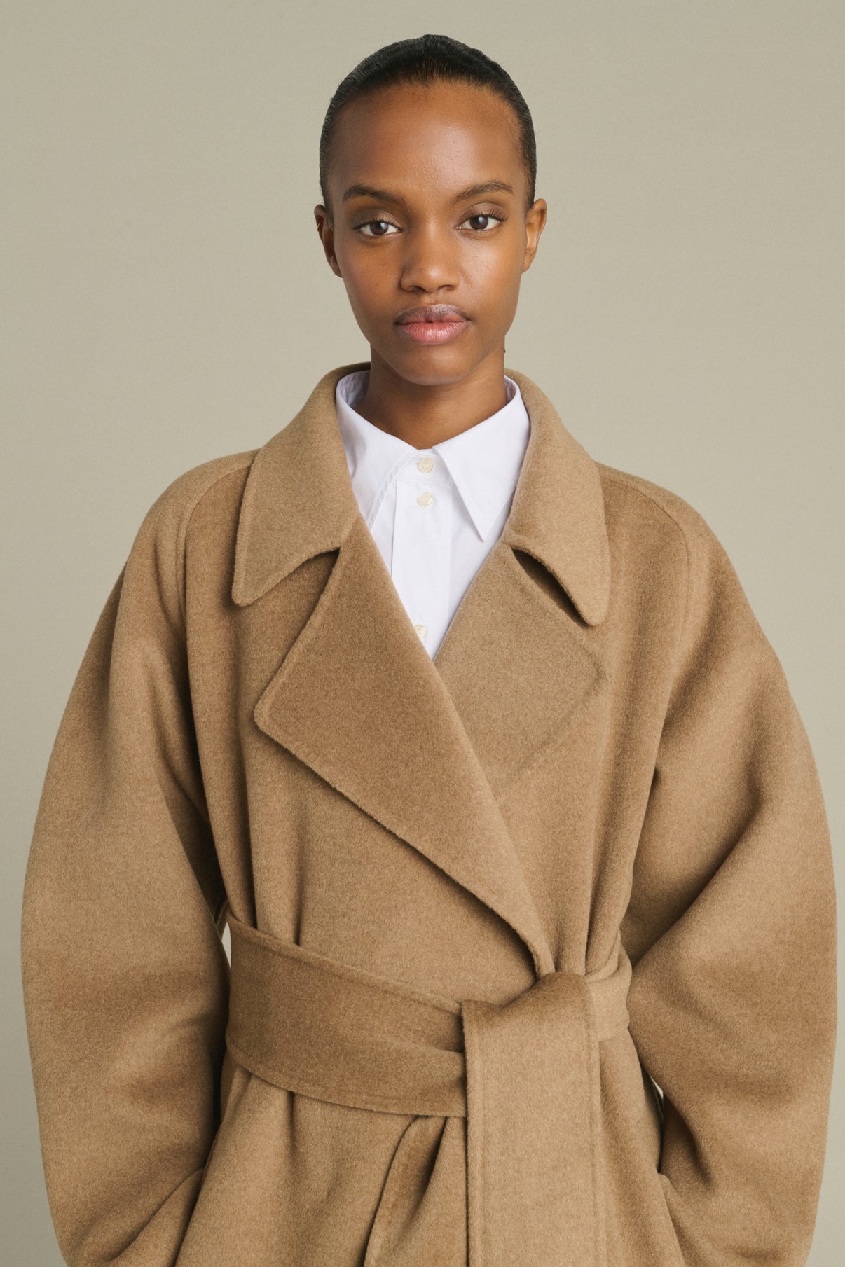 Harvard coat - Camel Marl - Wool - Women vue 3