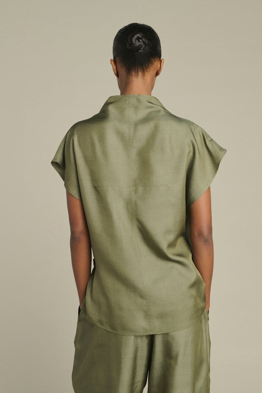 Bluse Kora - Vert De Gris - Seide - Damen