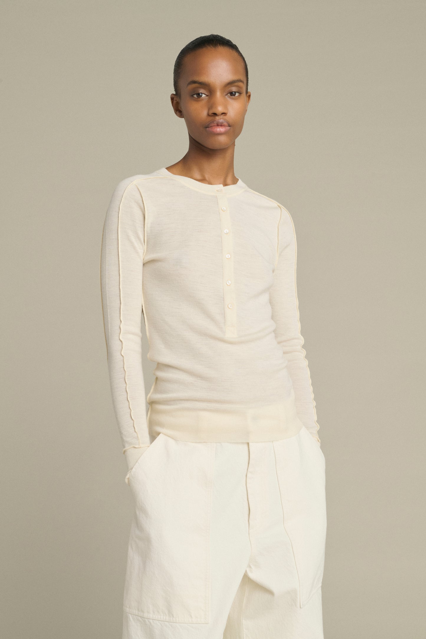 Laos T-Shirt - Ecru - Wool - Women